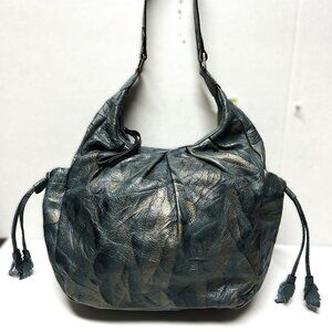 Gianni Bini NWT blue/gold abstract slouchy leather hobo bag
